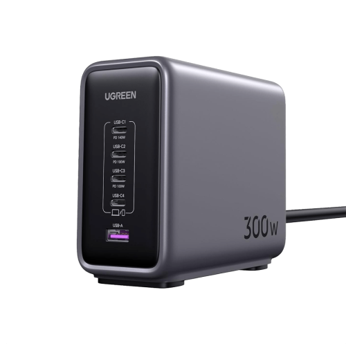 شاحن مكتبي يوجرين نيكسود GaN بـ 4 منافذ USB-C ومنف...