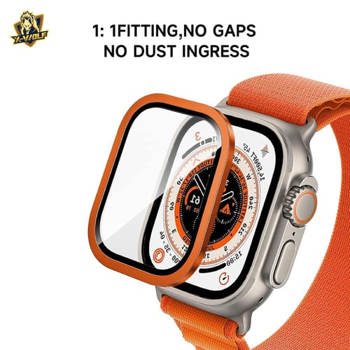 اكس وولف حماية شاشه باطار معدني لساعة ابل الترا -...