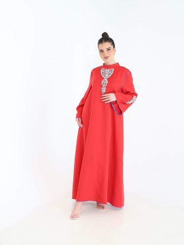 جلابية كريب بتطريز انيق