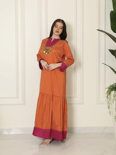 جلابيه اورنج وفوشي