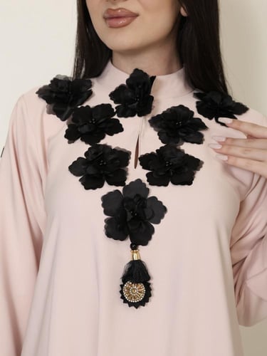 جلابيه كريب وردي