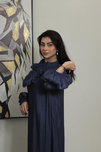 جلابية شيفون كحلي