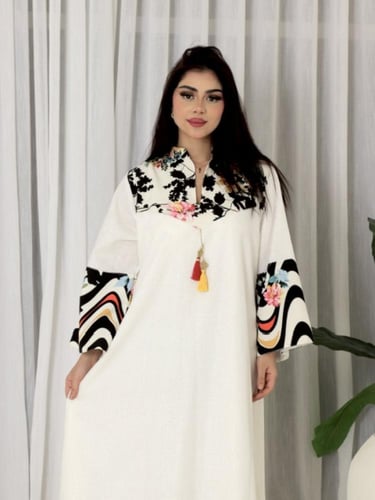 جلابيه لينون ابيض