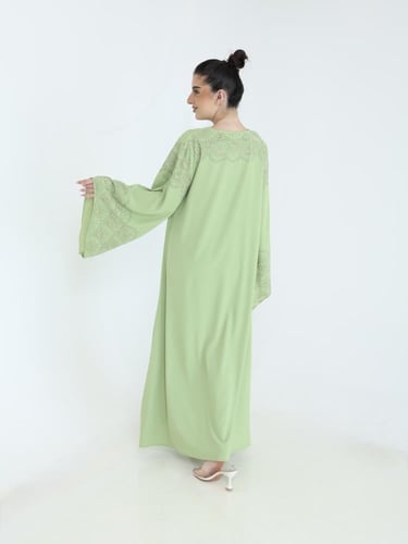 جلابية حرير بفصوص كرستاليه انيقه