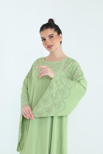 جلابية حرير بفصوص كرستاليه انيقه