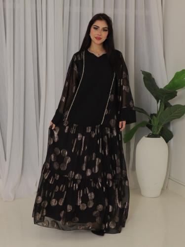 جلابيه شيفون اسود