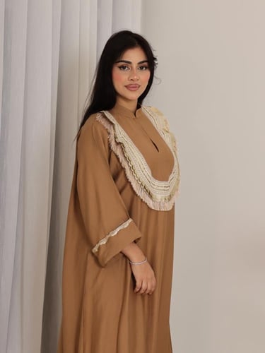 جلابيه لينون بيج غامق