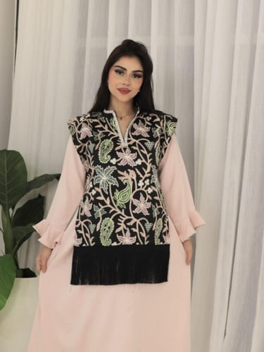 جلابية قطعتين كريب وتفته