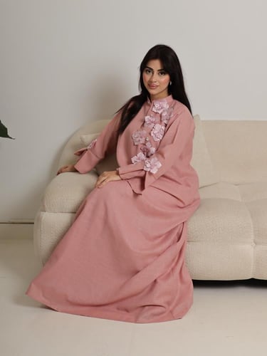 جلابيه لينون وردي