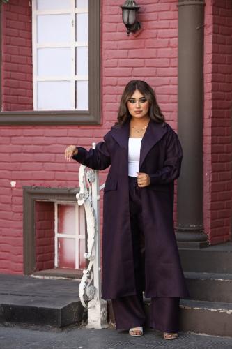 طقم لينن ليلكي