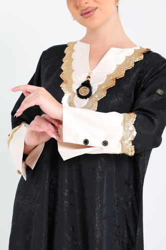 جلابيه اسود وسكري