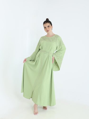 جلابية حرير بفصوص كرستاليه انيقه