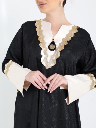 جلابيه اسود وسكري