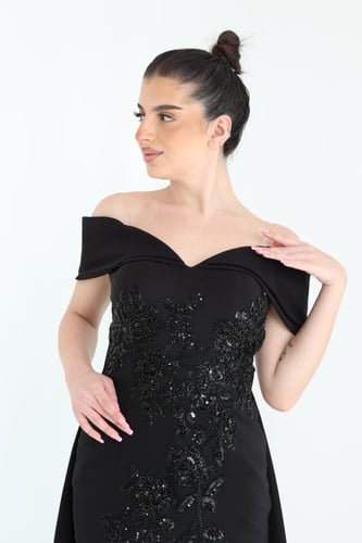 فستان سهره كريب اسود