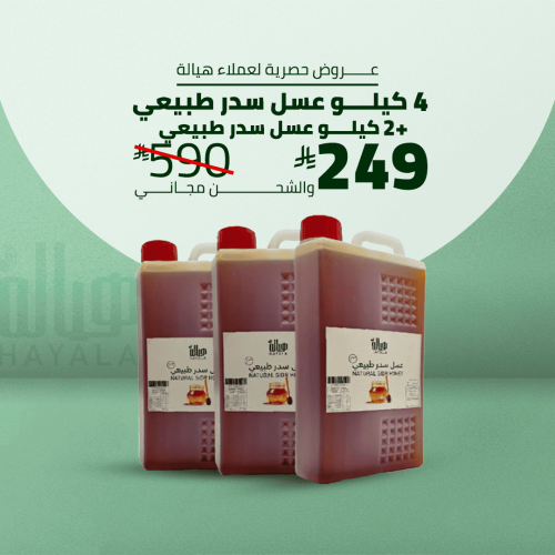 4 كيلو عسل سدر طبيعي + 2 كيلو مجانا