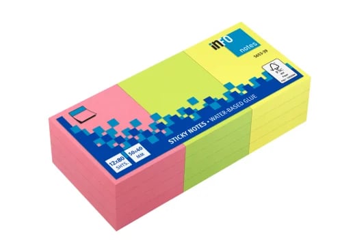 Info Notes Color Sticky Note 80 Sheet Size 40x50mm...