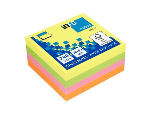 Info Notes Colors Sticky Note Square 240 Sheet Siz...
