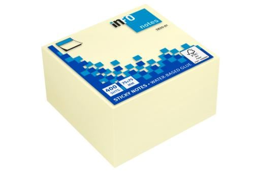 Info Notes Yellow Sticky Note Square 400 Sheet Siz...
