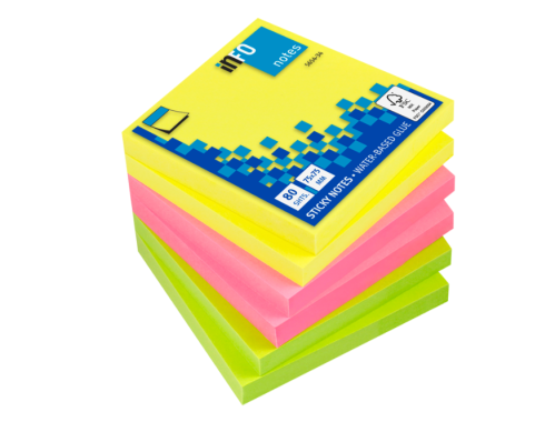 Info Notes Color Sticky Note Square 80 Sheet Size...