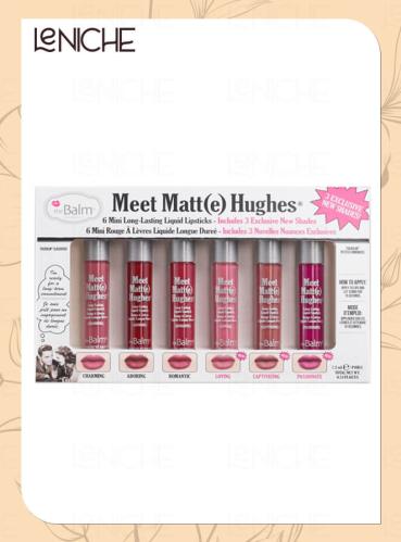 مجموعة 6 احمر شفاه سائل ميت مات هيوز من ذا بالم -...