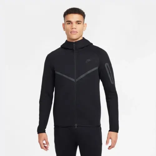 هودي تك بسحاب كامل ويندرنر للرجال – أسود Men’s Tech Windrunner Full-Zip Hoodie – Black