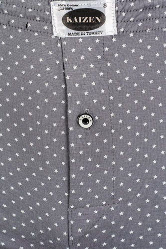 بوكسر رجالي رمادي يتميز بتصميم نجوم باللون الأبيض...