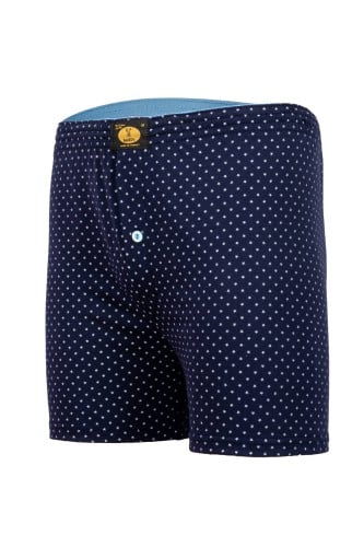 بوكسر رجالي كحلي يتميز بتصميم نجوم باللون الأبيض ق...