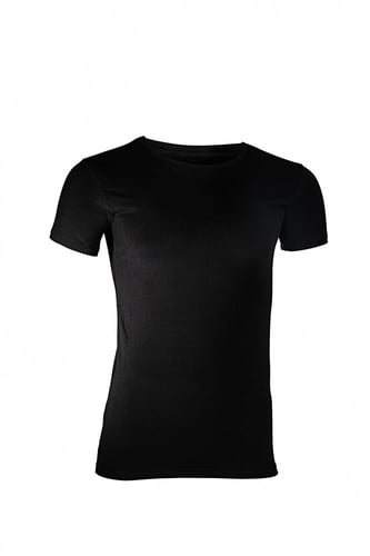 فنيلة رجالي نص كم دائري أسود