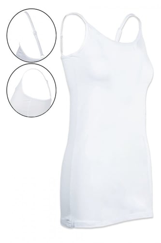 بدي نسائي طويل خامة مودال خيط أبيض