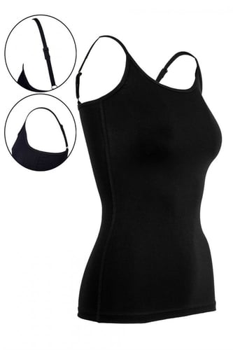 بدي نسائي قصير خامة مودال خيط أسود