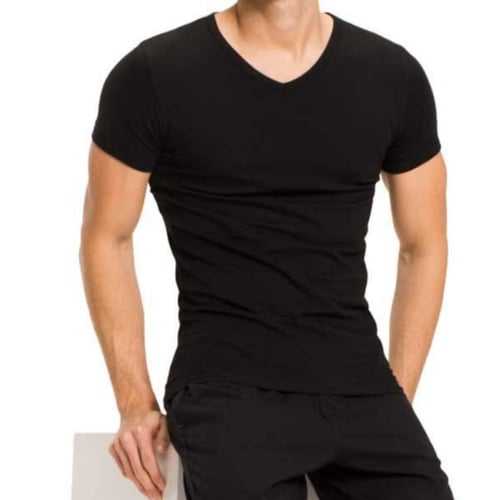 فنيلة رجالي نص كم سبعة أسود