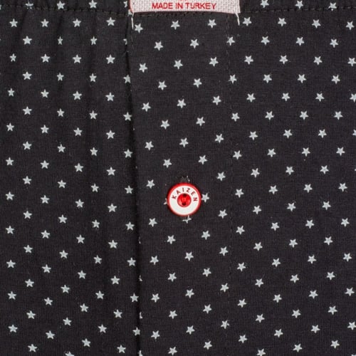 بوكسر رجالي أسود يتميز بتصميم نجوم باللون الأبيض و...