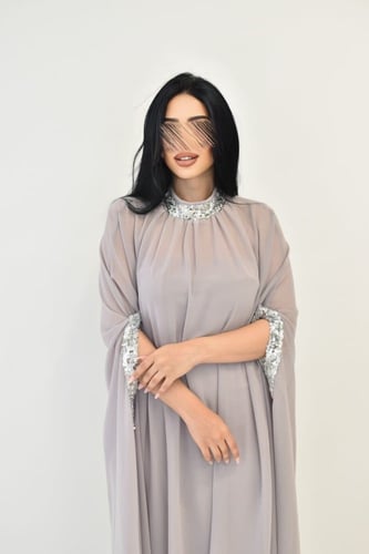 فستان قطعتين رمادي ( بالطلب المسبق)