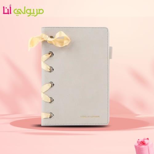 Leather notebook refill box made of paper in ivory...