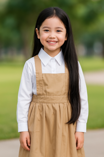 Beige apron for the kindergarten stage