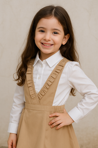 Preliminary beige apron, classic style