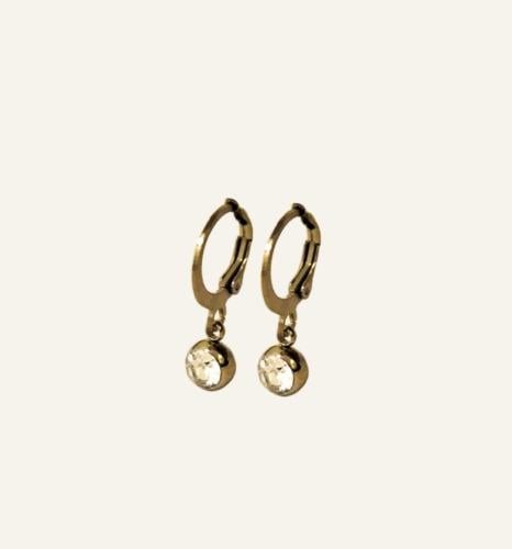Gold Gem Hoops - Pair