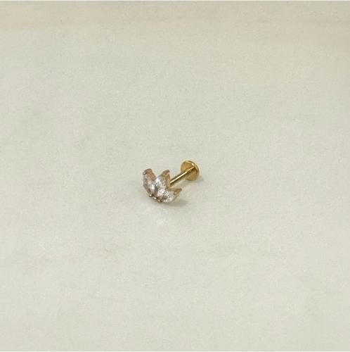 Gold Gem Lotus Labret - 16G