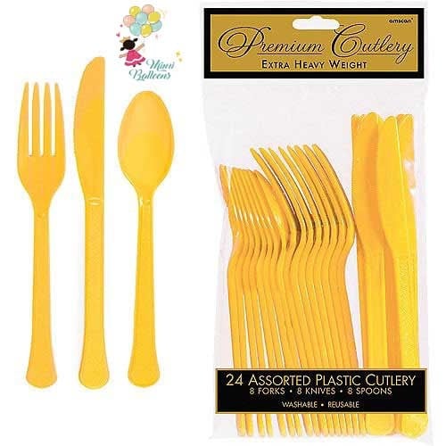 ادوات مائدة اصفر