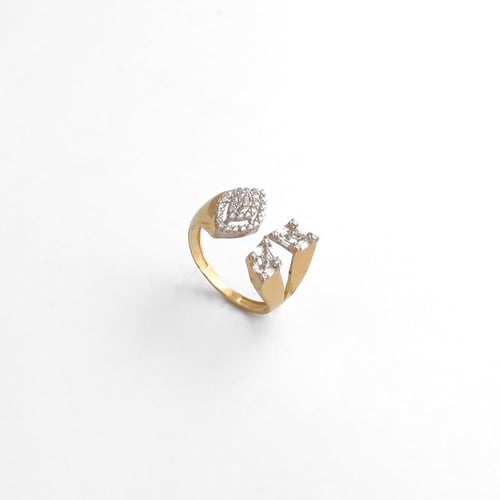 خاتم ذهب فخم عيار 18 بوزن 3.3 جرام - خاتم الفخامه