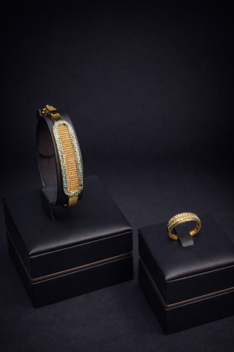 طقم اسوارة مع خاتم عيار 21 وزن 14.98 جرام