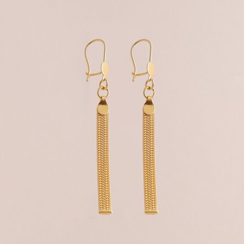 حلق نسائي ذهب عيار 18 بوزن 2.89 جرام - حلق رونق