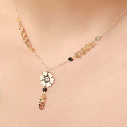 سلسال زهرة ذهب عيار 18 بوزن 1.25 جرام