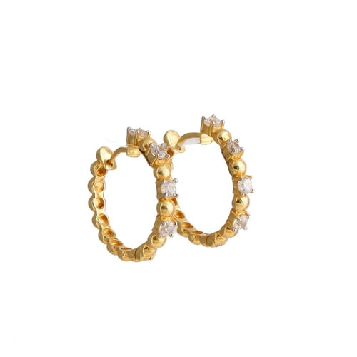 حلق ذهب دائري عيار 18 بوزن 4.45 جرام - حلق الريمان