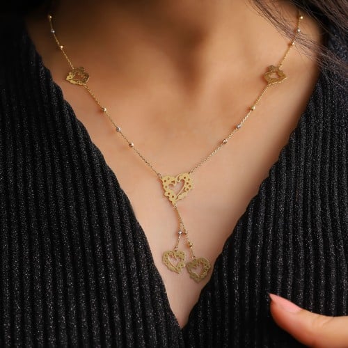 سلسال قلب ذهب عيار 18 بوزن 6.16 جرام - سلسال فايا