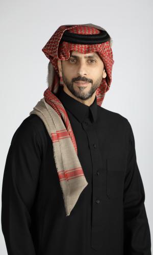 شماغ سوبر ترمه كشميري ماركة بشتي ارضية غامق