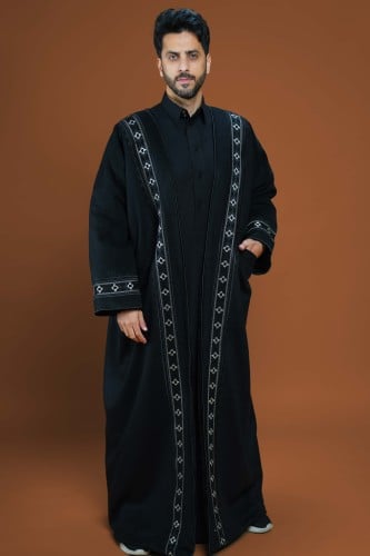 فروة شتوية رجالية اسود - فروة ثمامه