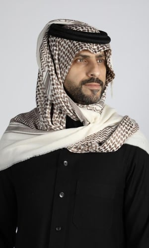 شماغ سوبر ترمه كشميري ماركة بشتي لون رصاصي