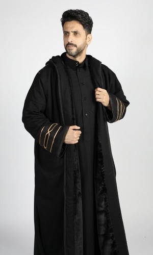 فروة شتوية رجالية اسود - فروة سما