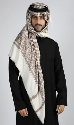 شماغ سوبر ترمه كشميري ماركة بشتي لون رصاصي